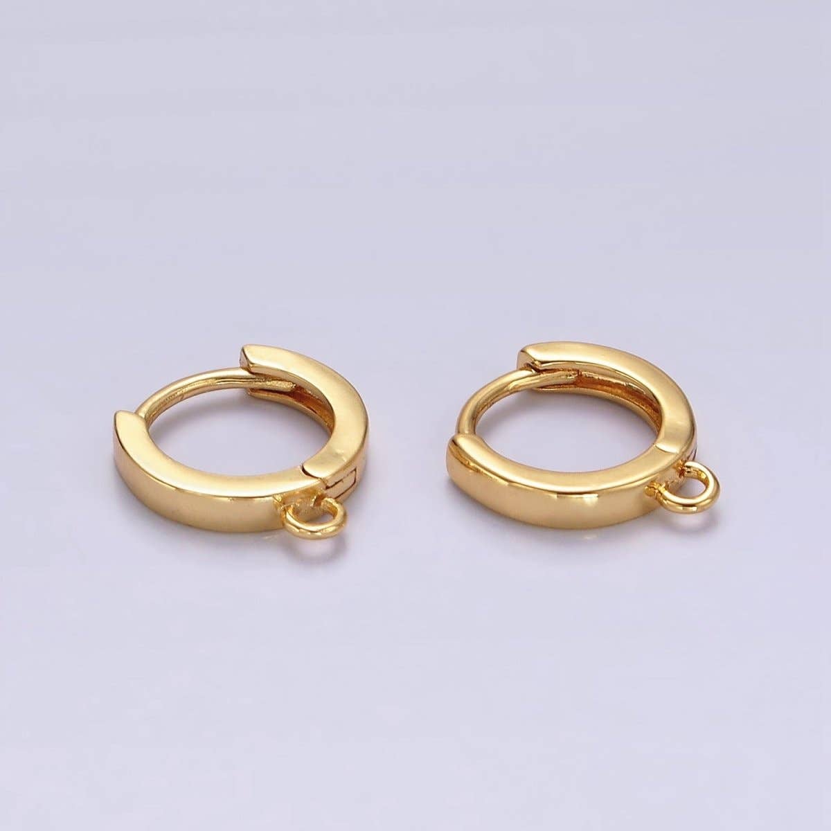 Aim Eternal - Wholesale Huggie Earrings - 14K Gold Filled 12mm Flat Minimalist Huggie Open Loop Earrings Finding Supply | Z-568 Z-6400