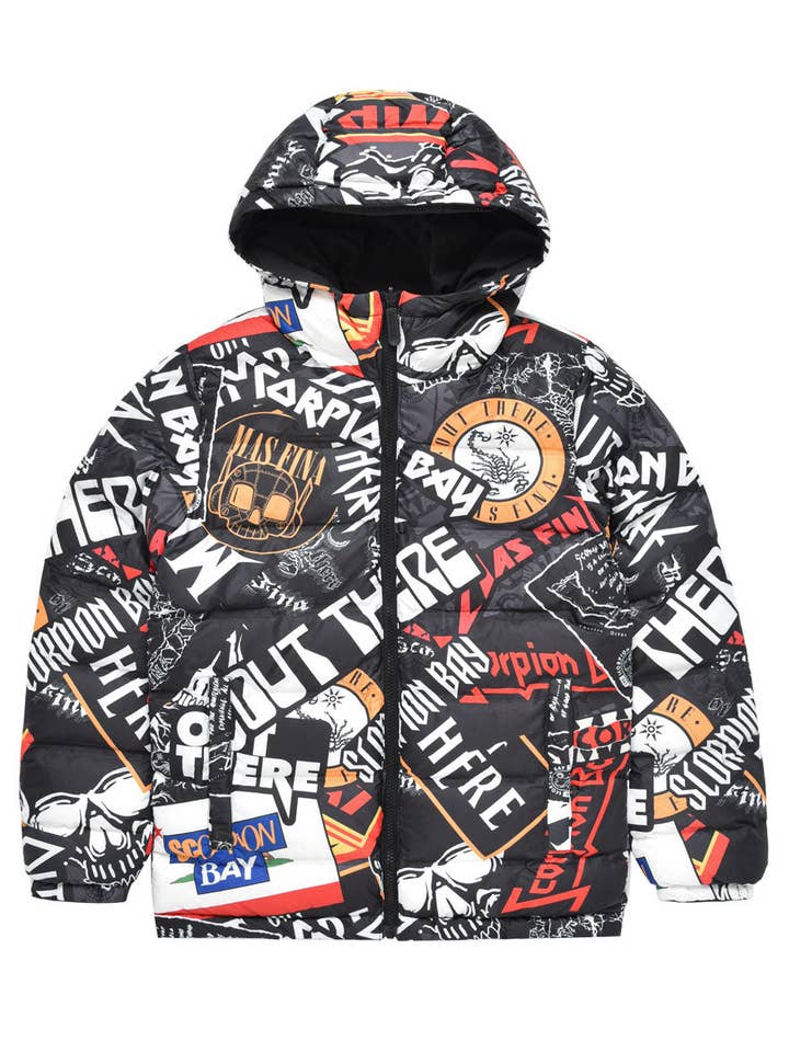 Barn | Vändbar Jacka med All-Over-Print "Stickers Mania" för wholesale av Scorpion Bay