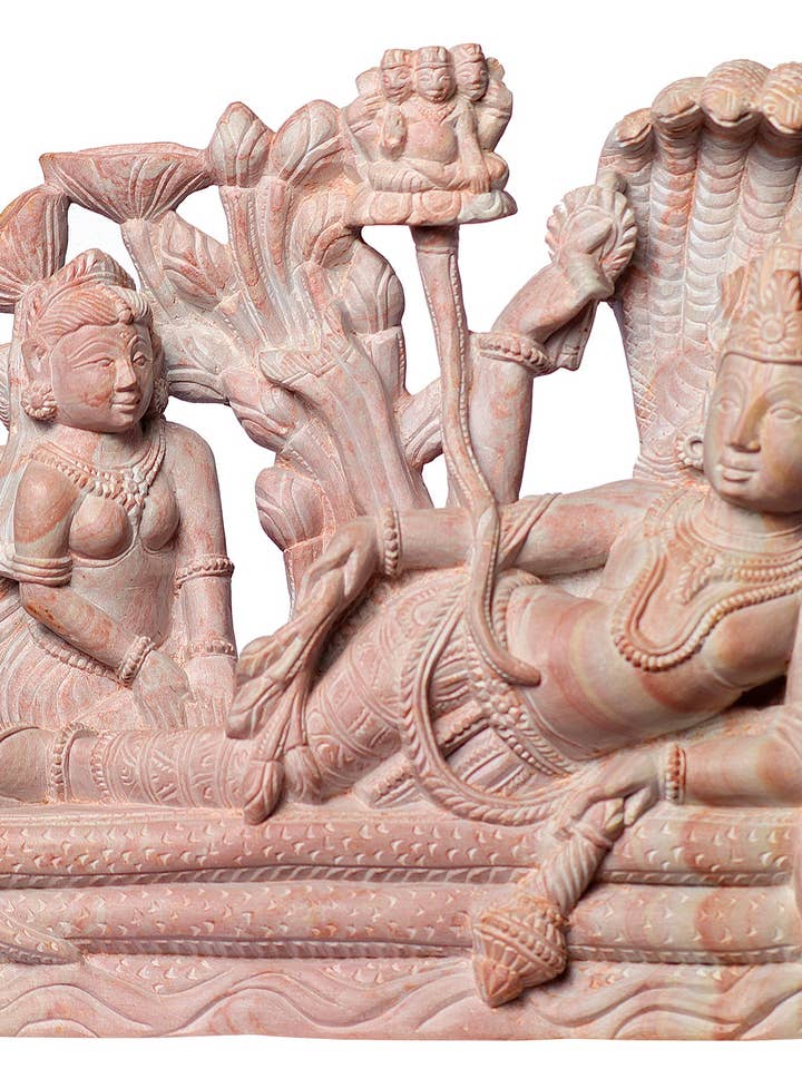9" hinduisk gud Anantashayana Vishnu med Lakshmi för wholesale av Exotic India Art