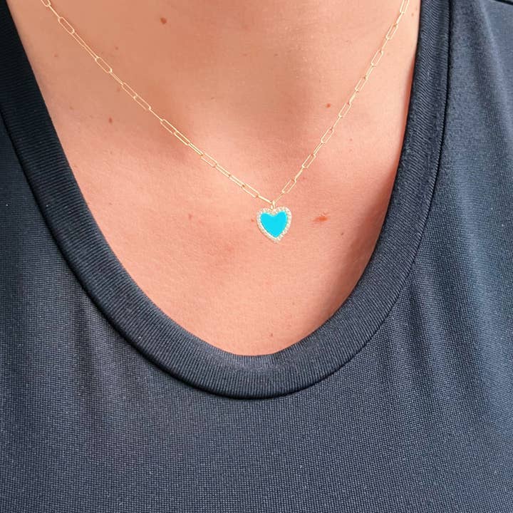 I Choose Love and Radiance — Blue Heart Necklace for wholesale by Georgina Nicol