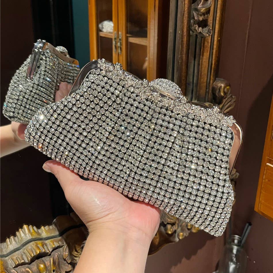 PEACH ACCESSORIES - Wholesale Clutch - Dames - Glinsterende clutch met strassteentjes JM24027