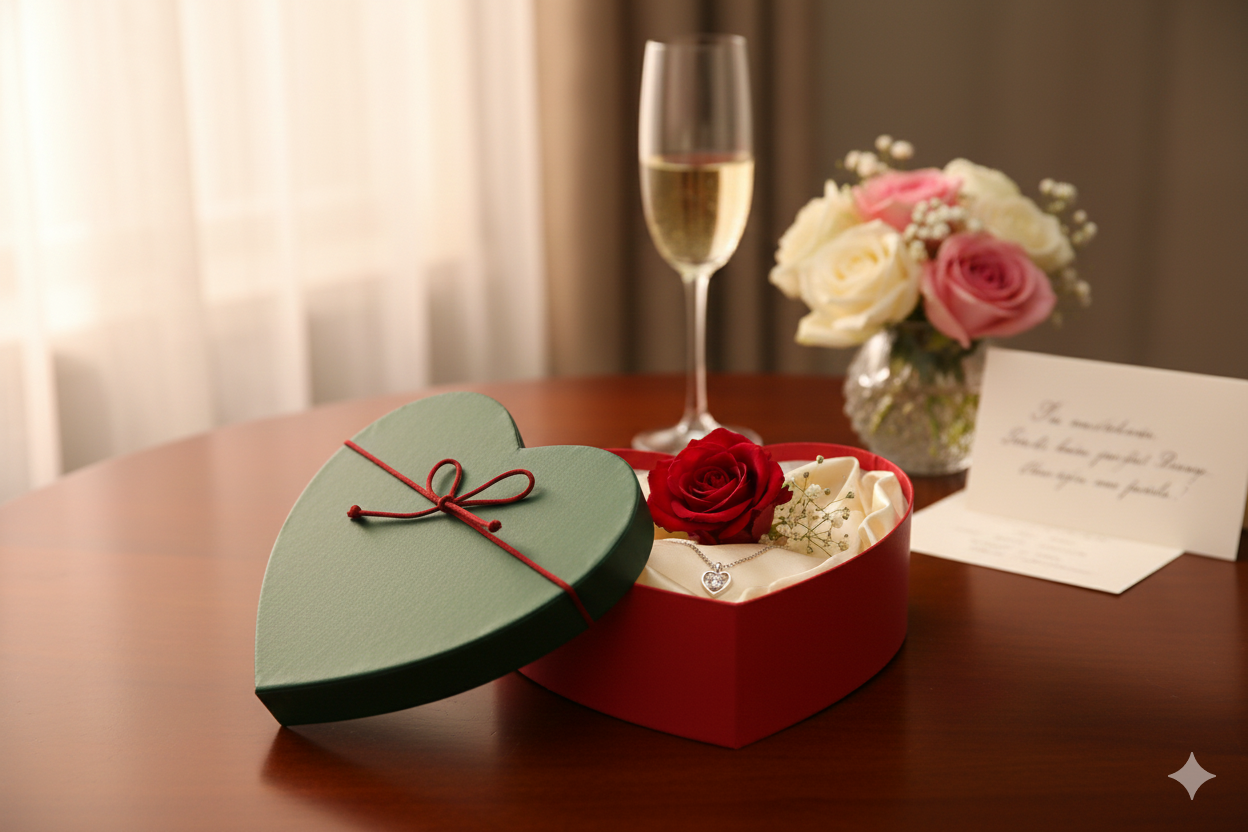 Emartbuy - Vendita all'ingrosso Confezioni regalo - Scatola regalo a forma di cuore di lusso rossa/verde - Singola (Taglie disponibili)4