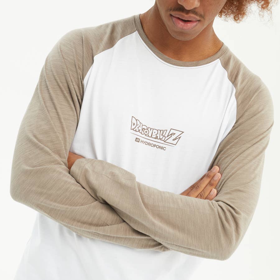 Hydroponic - Wholesale T-Shirt (Graphic) - Men's - DBZ SAIYAN 1 LS 01 T-SHIRT- Toasted/White3