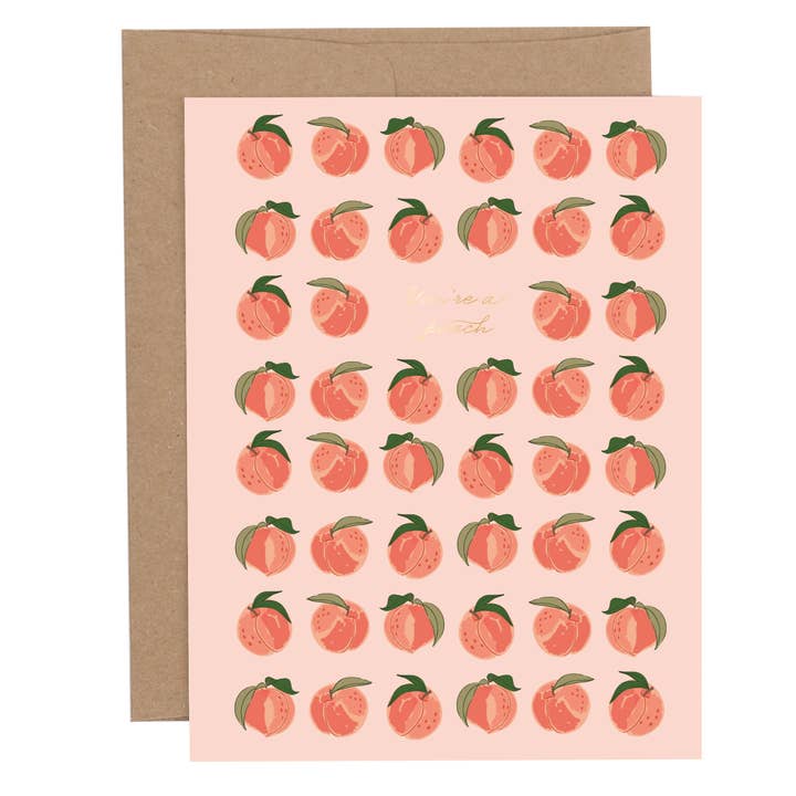 Paper Farm Press - Vente Carte de vœux classique - Carte de vœux You 're a Peach0