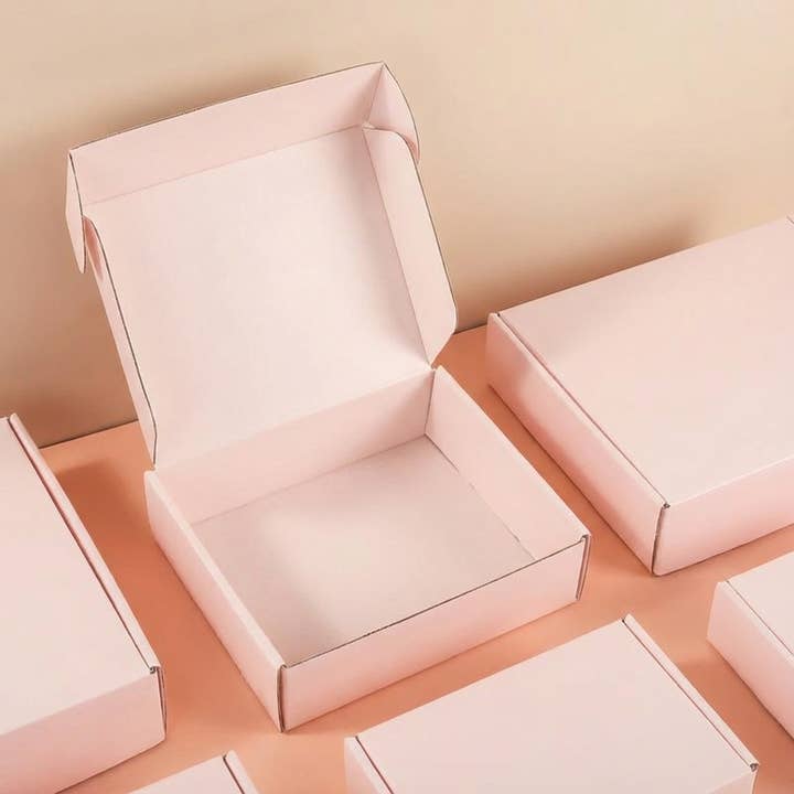 ByHome - Wholesale Gift Box - 50pc, 4 sizes Pink corrugated cardboard mailing shipping box8