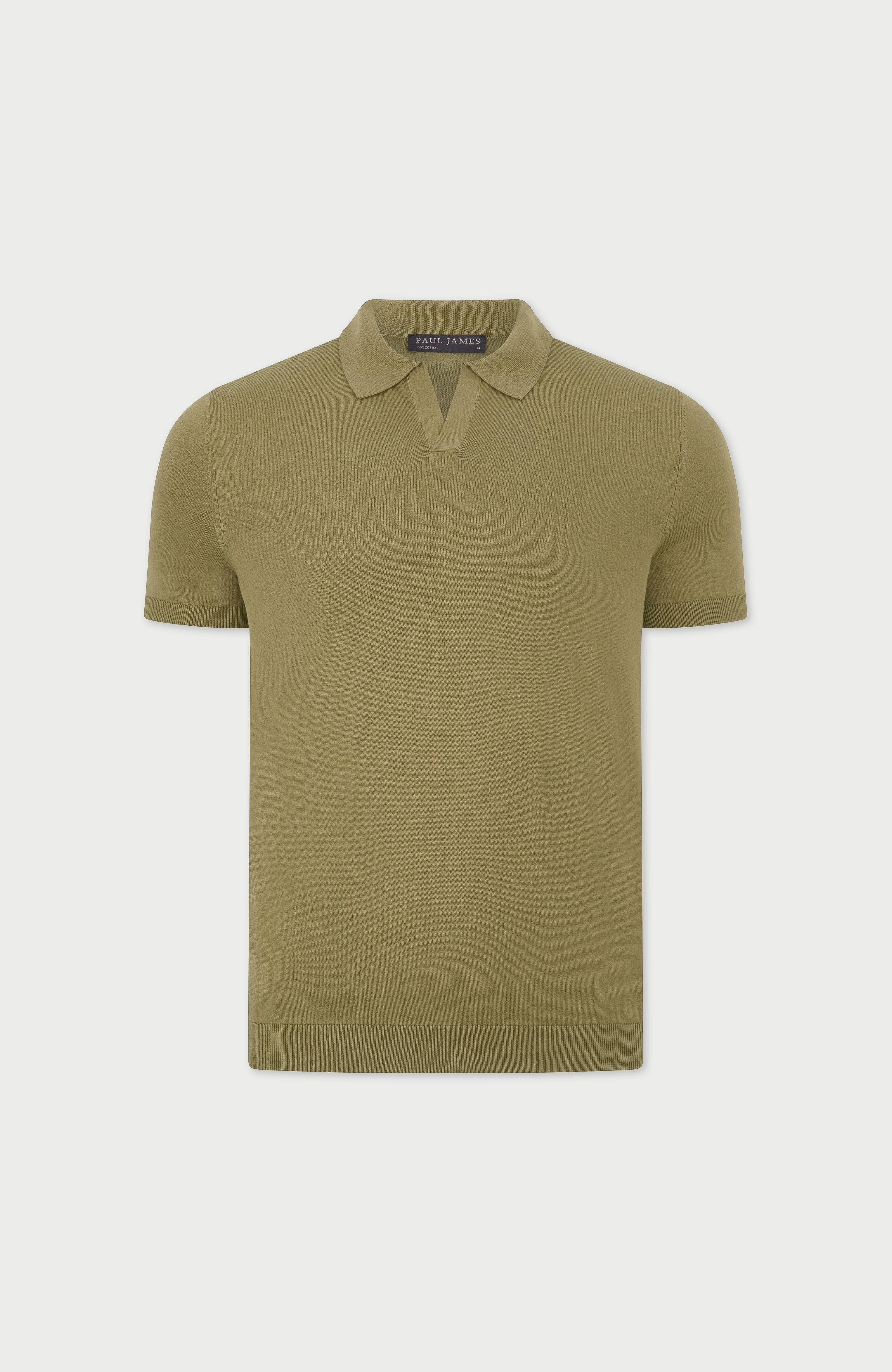 Paul James Knitwear – wholesale Polo – Men’s – Mens Ultra Fine Cotton Buttonless Polo Shirt31