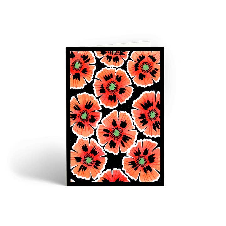 Poppies Greetings Card for wholesale by Cressida Bell