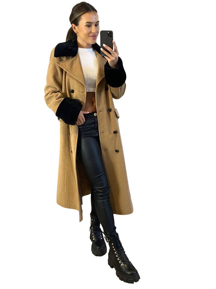 Anastasia – wholesale Fur/faux fur coat – Women's – Anastasia Fashions Womens Military Fur Trimmed Winter Coat