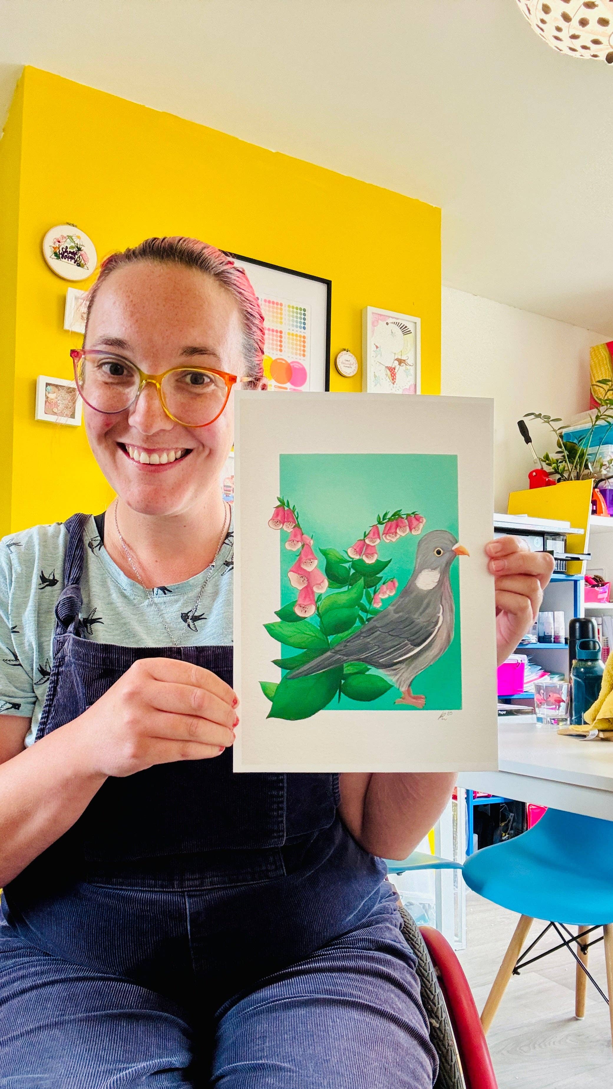 Pixiecraft - Wholesale Art Print - Wood Pigeon Art Print- British Wildlife Illustration2