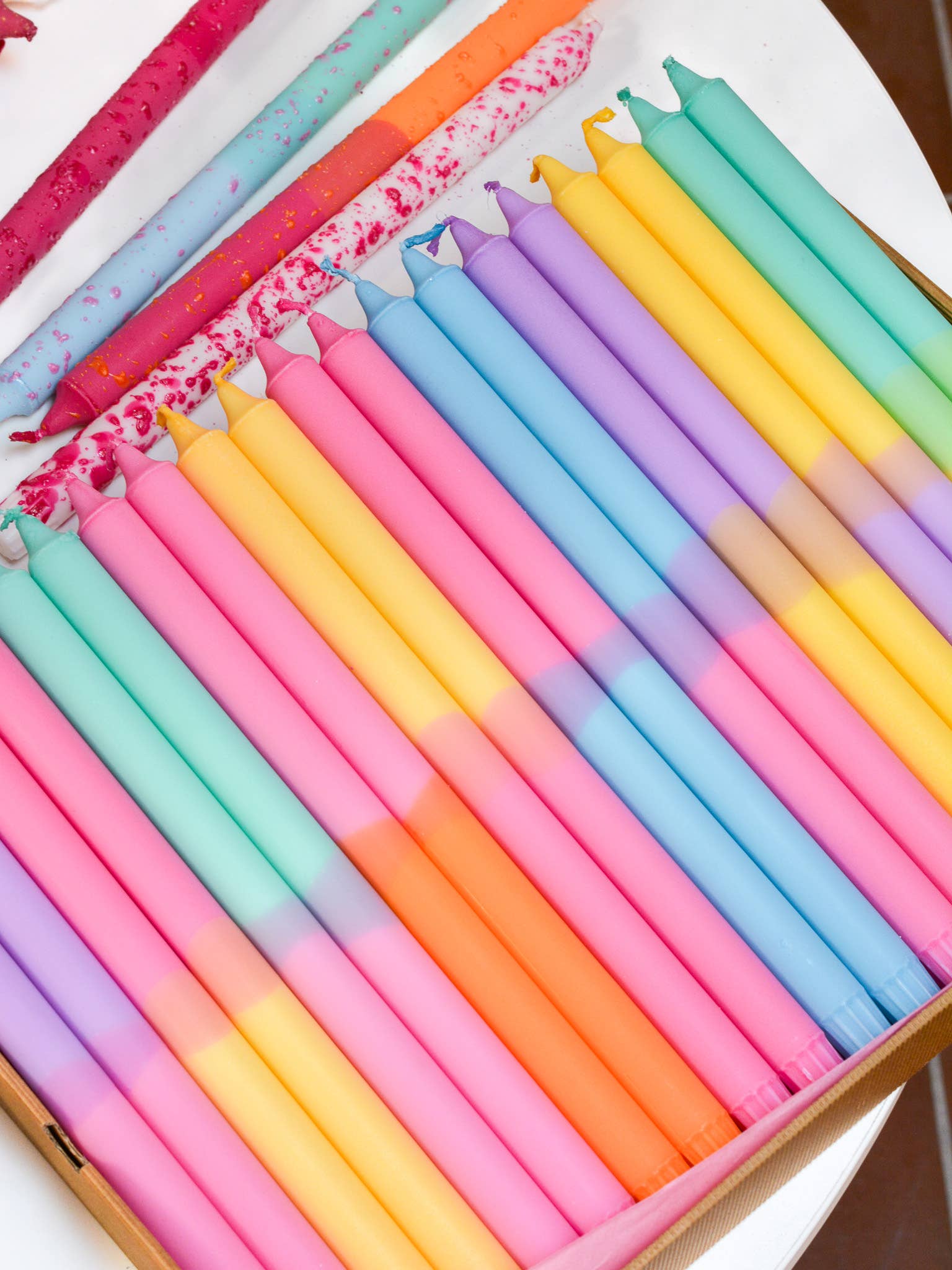 Nordtrice - Wholesale Tapered Candle/Candlestick - Taper candles (Long)- spring pastel decorations 35 cm!3