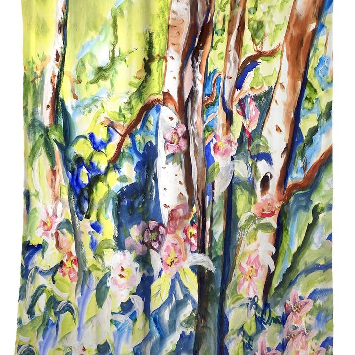 Birch Tree Shower Curtain for wholesale by Betsy Drake Interiors