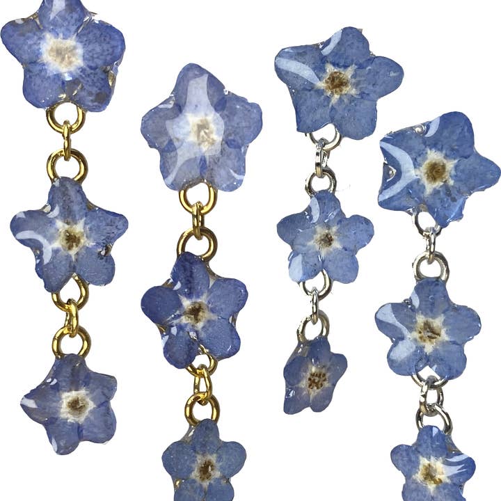 Forget Me Not Triple Dangle Studs for wholesale by Nordic Flowers