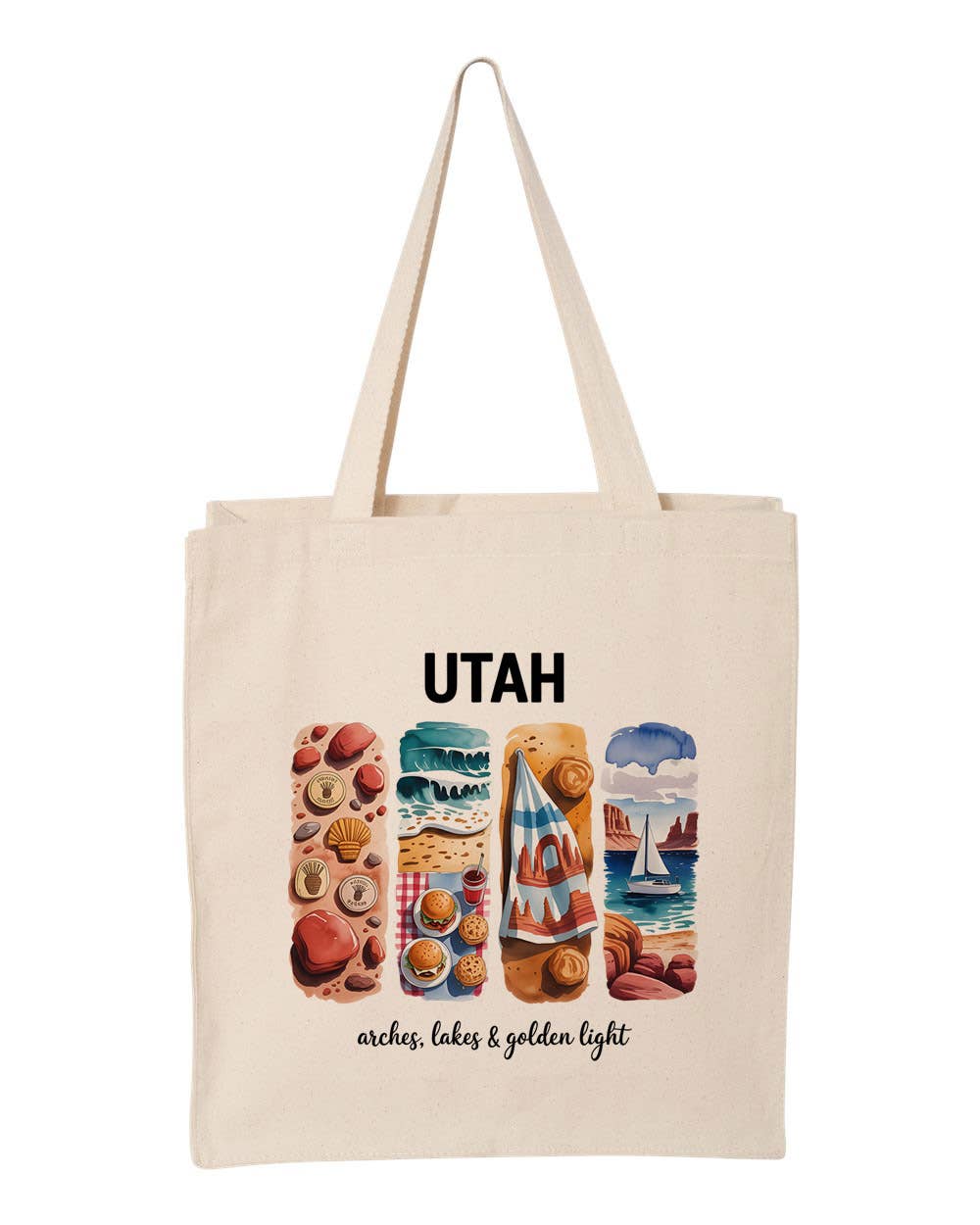 DaisyChainDesignCo - Wholesale Tote Bag - Women's - Watercolor Utah Canvas Tote Bag1