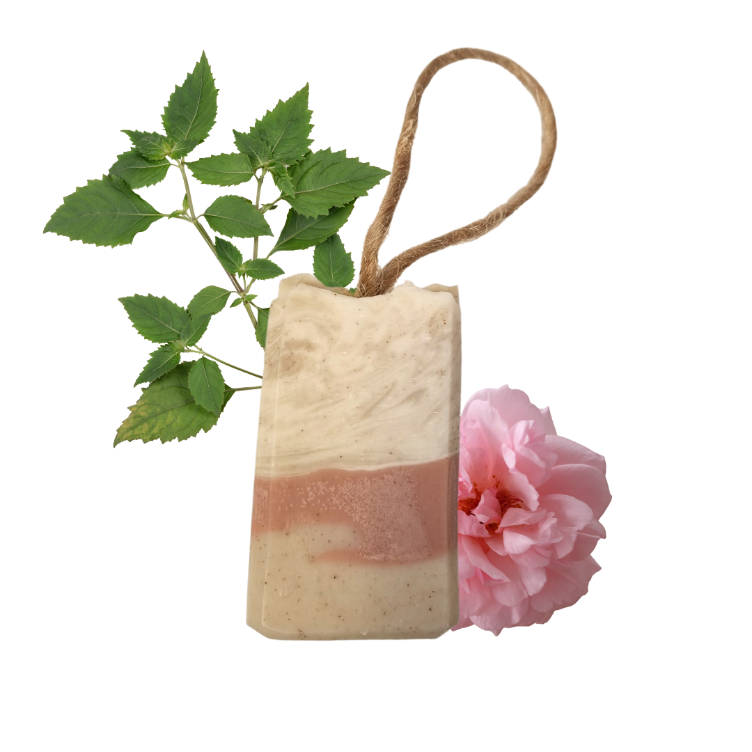 The Natural Spa Cosmetics - Wholesale Bar Soap - Patchouli Rose  Soap On A Rope 100g - vegan stocking filler3