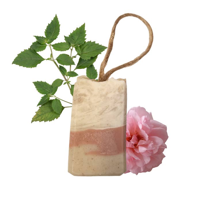 The Natural Spa Cosmetics - Wholesale Bar Soap - Patchouli Rose Soap On A Rope 100g - vegan stocking filler3