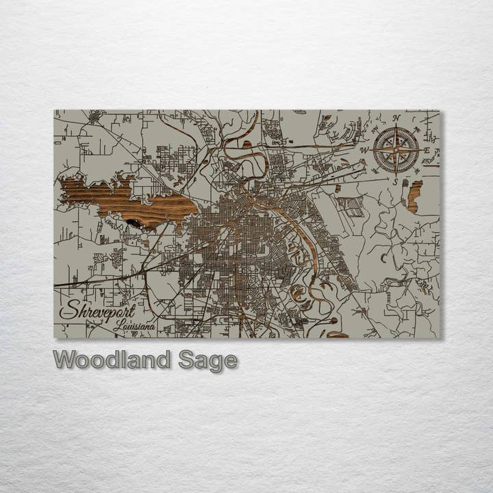 Fire & Pine - Vente Cartes - Louisiane : plan des rues de Shreveport1