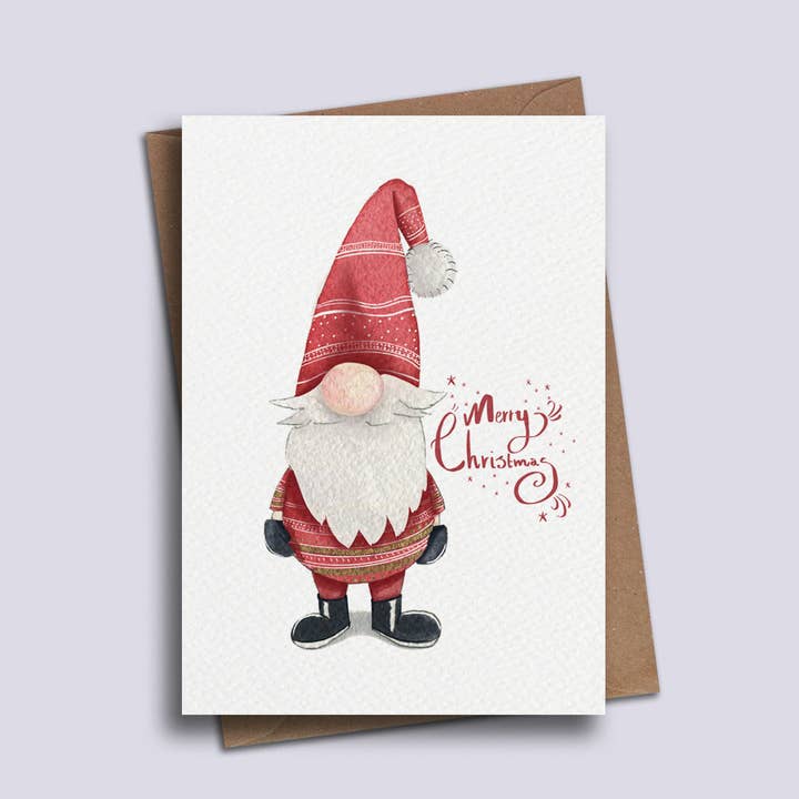 Gnomo de Navidad | Tarjeta de Navidad Gonk para venta al por mayor de PrettyLittleScribbles