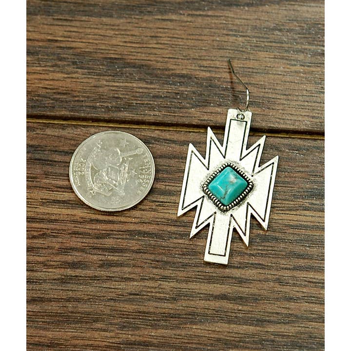 ISAC Trading Inc - Wholesale Dangle Earrings - 720253, Aztec Turquoise Earrings1