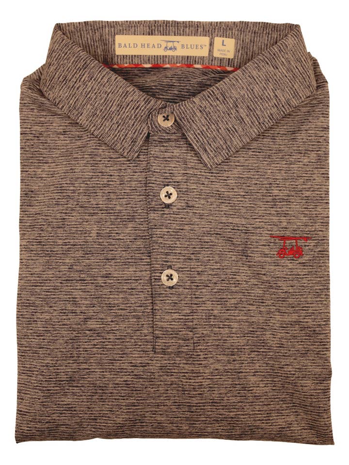 Edizione Limitata Polo Albatross - Blu Navy Mélange / Righe Sottili Bianche per la vendita all'ingrosso da parte di Bald Head Blues