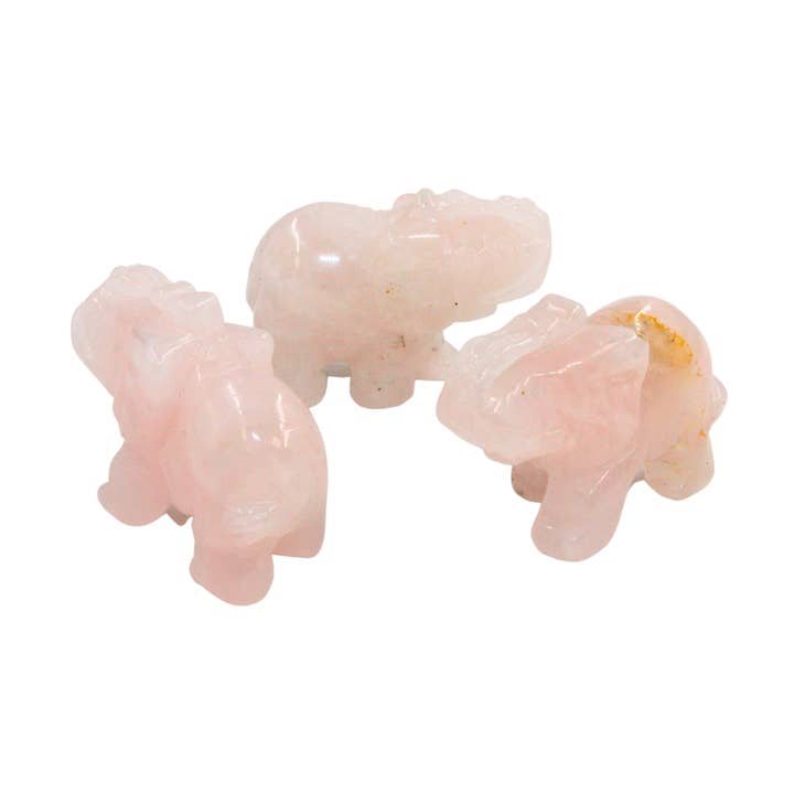 Éléphant en cristal - Quartz rose grand pour la vente par Earths Elements Wholesale