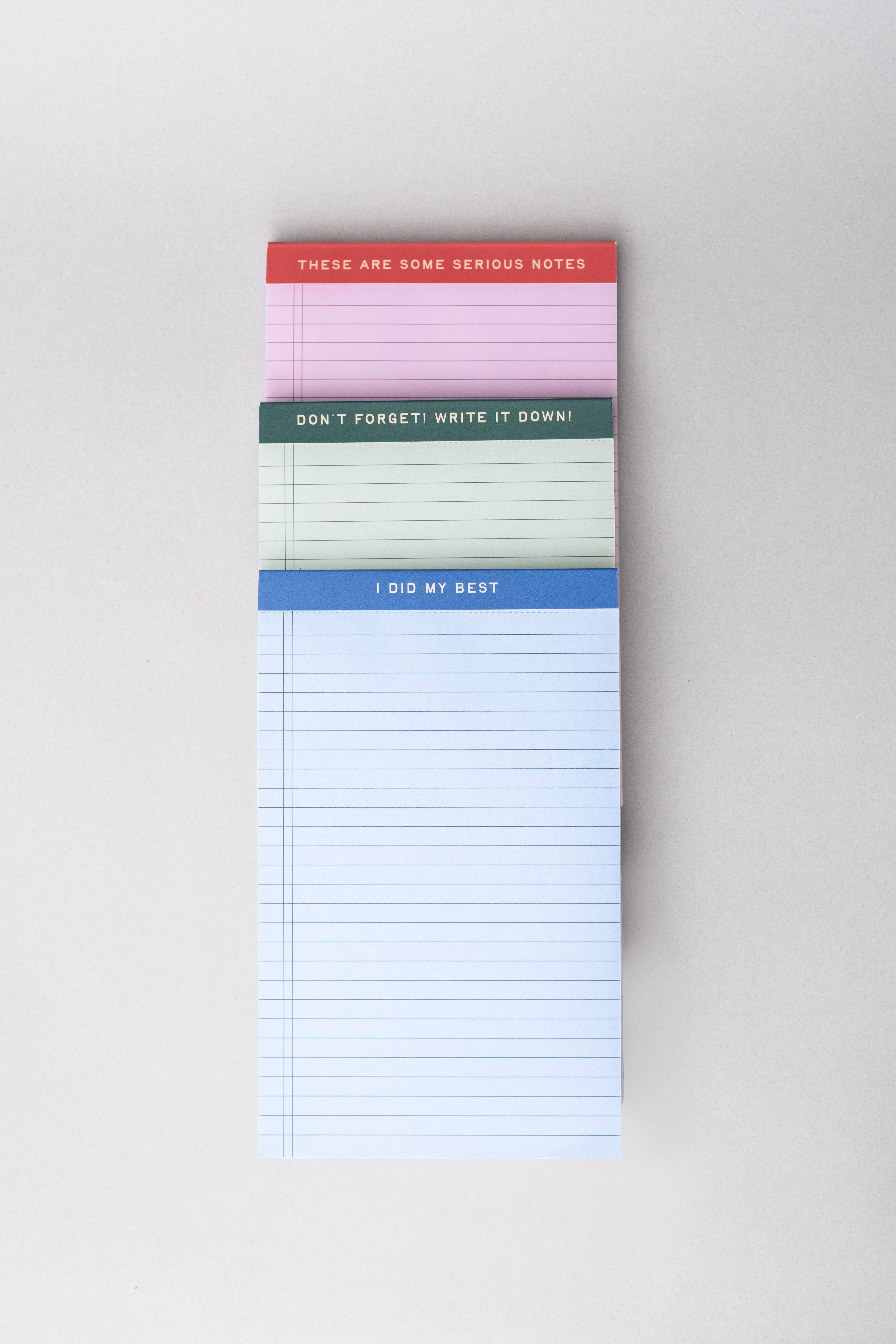 Ban.do - Wholesale Notepad - Mini Legal Pad Set, Serious Notes4
