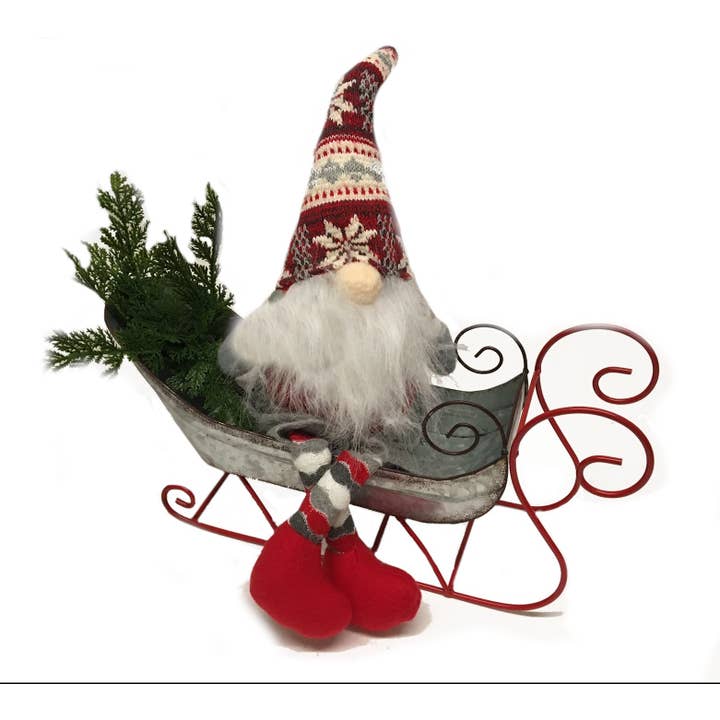 Will's Company - Wholesale Christmas Decoration - Galvanized Metal Sleigh - Set of 2