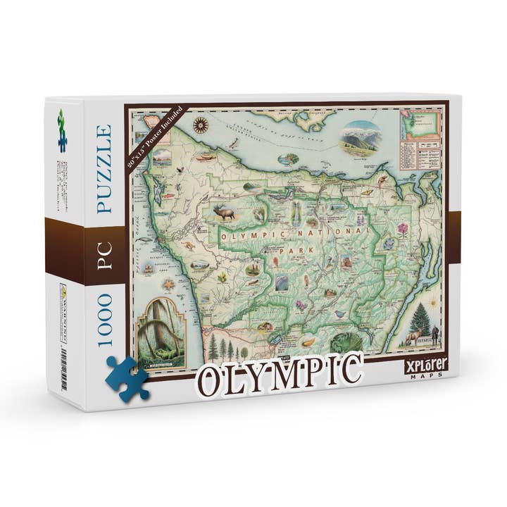 Puzzle cartographique du parc national olympique, 1000 pièces pour la vente par XPLORER MAPS