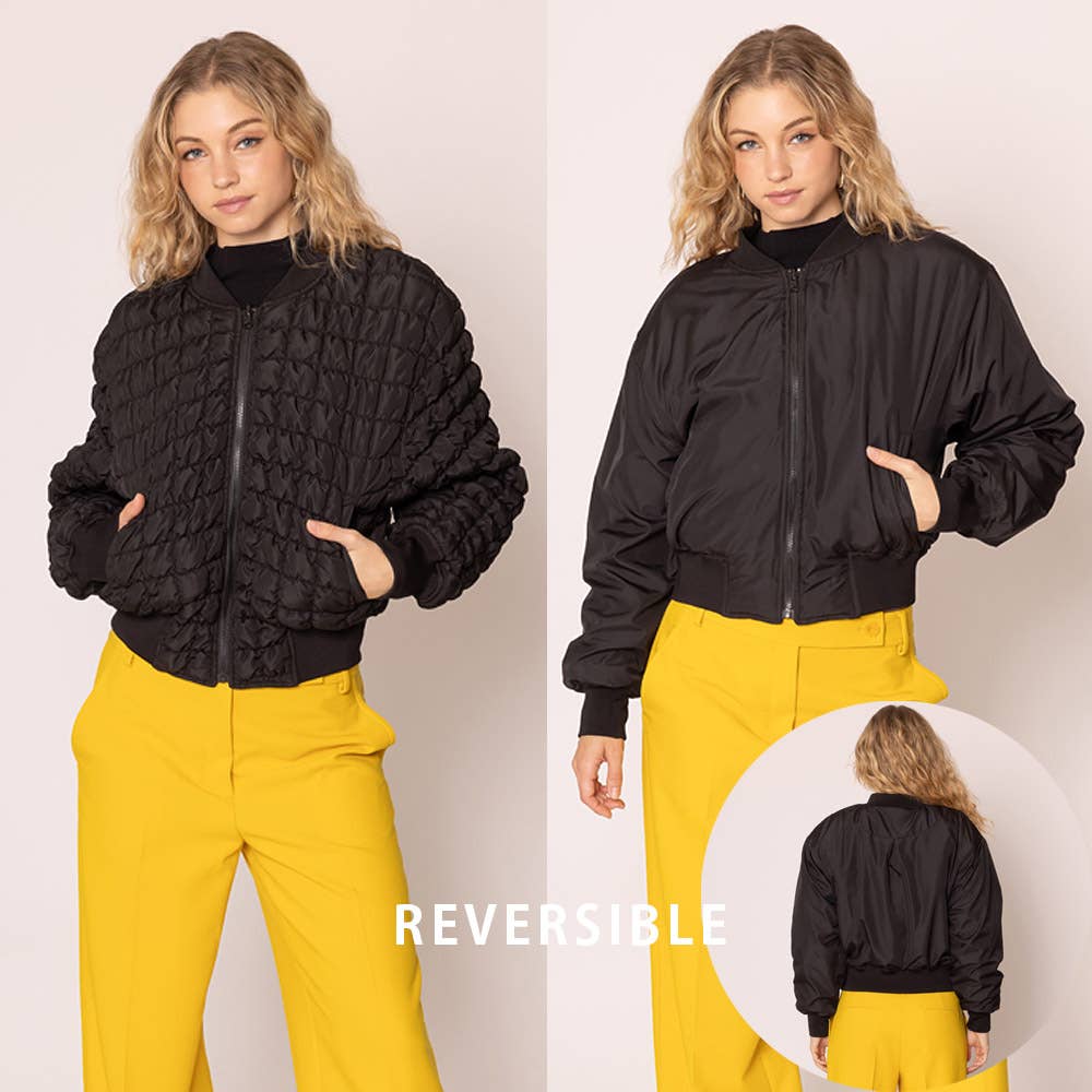 Sensibling Corp. - Venta al por mayor Chaqueta bómber - Mujer - Chaqueta Bomber Acolchada Reversible3