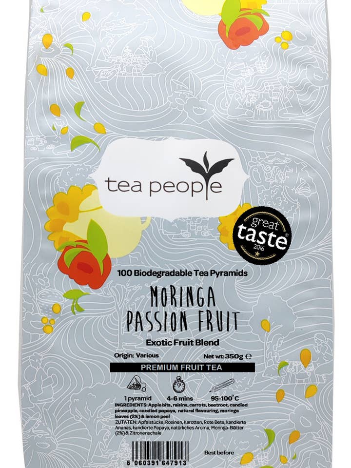 Moringa Passion Fruit - 100 Pyramid Retail Pack for wholesale by Tea People