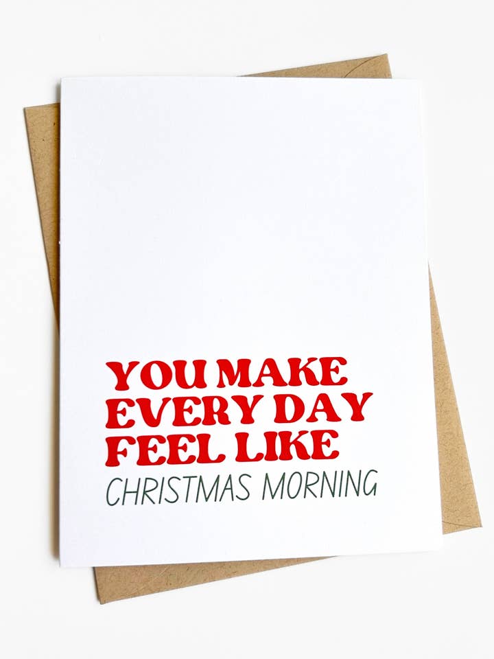 Christmas Morning Sweet Holiday Card Romantic Christmas for wholesale by Five Dot Post