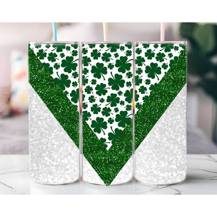 Gobelet pailleté Trèfle vert 20oz Article physique pour la vente par Justified Madness1