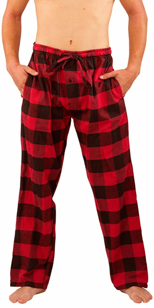 Eastern Off Price - Wholesale Sleepwear Bottom - Men's - Norty Men Flannel Pajama Pant 39975 Red Buffalo Plaid