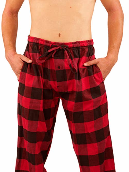 Eastern Off Price - Wholesale Sleepwear Bottom - Men's - Norty Men Flannel Pajama Pant 39975 Red Buffalo Plaid0