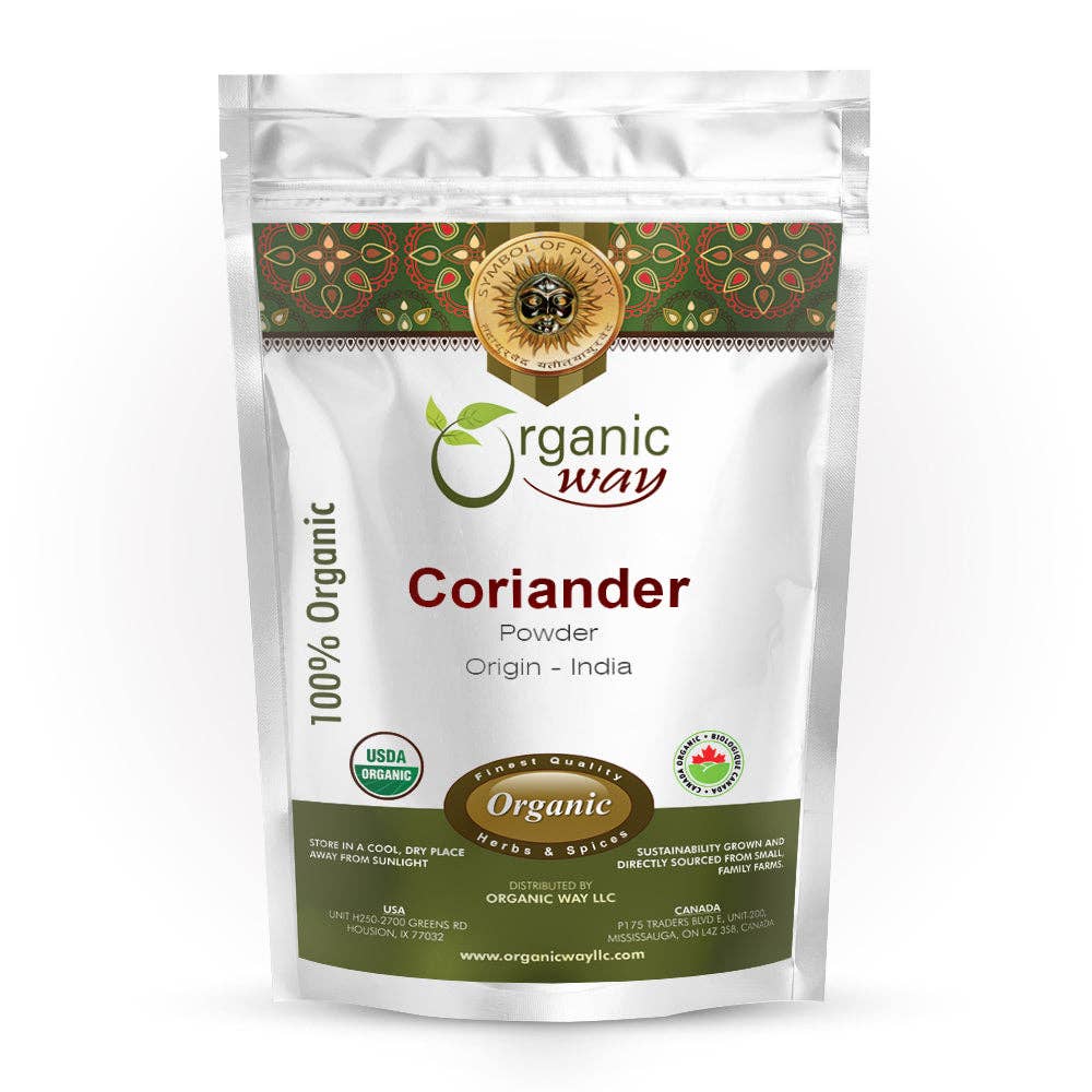 Organic Way LLC - Wholesale Herbs - Premium Coriander Powder (Coriandrum sativum) - Adds Flavour & Aroma | Kosher Certified | Vegan, Non GMO & Gluten Free | USDA Certified | Origin - India1