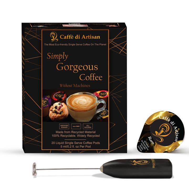 Caffè di Artisan - Wholesale Oploskoffie/espresso - Type: Machinevrije vloeibare koffie capsules voor eenmalig gebruik