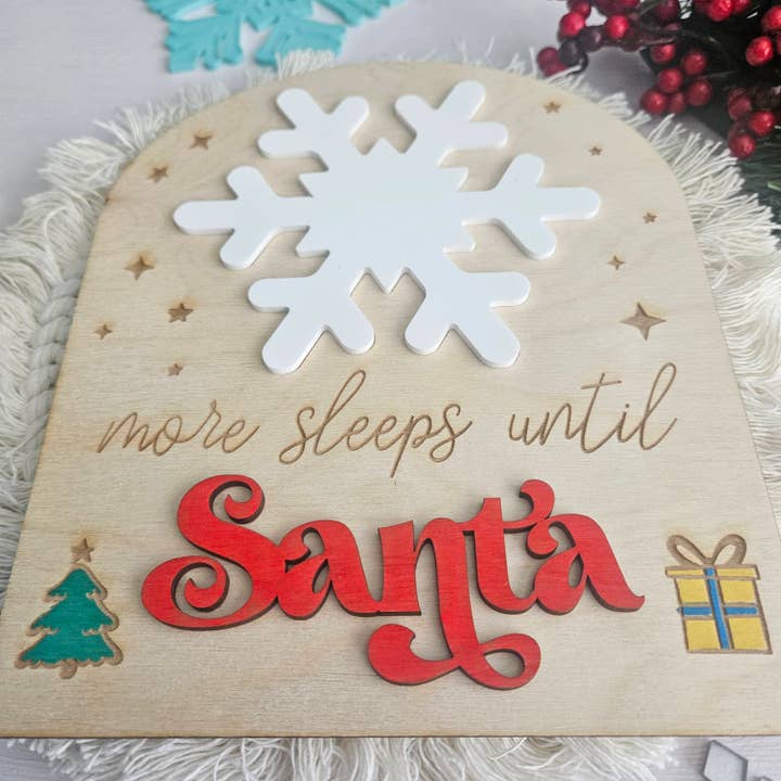 WhimsyLotus - Wholesale Christmas Decoration - Sleeps Until Santa Christmas Countdown Dry Erase Sign1