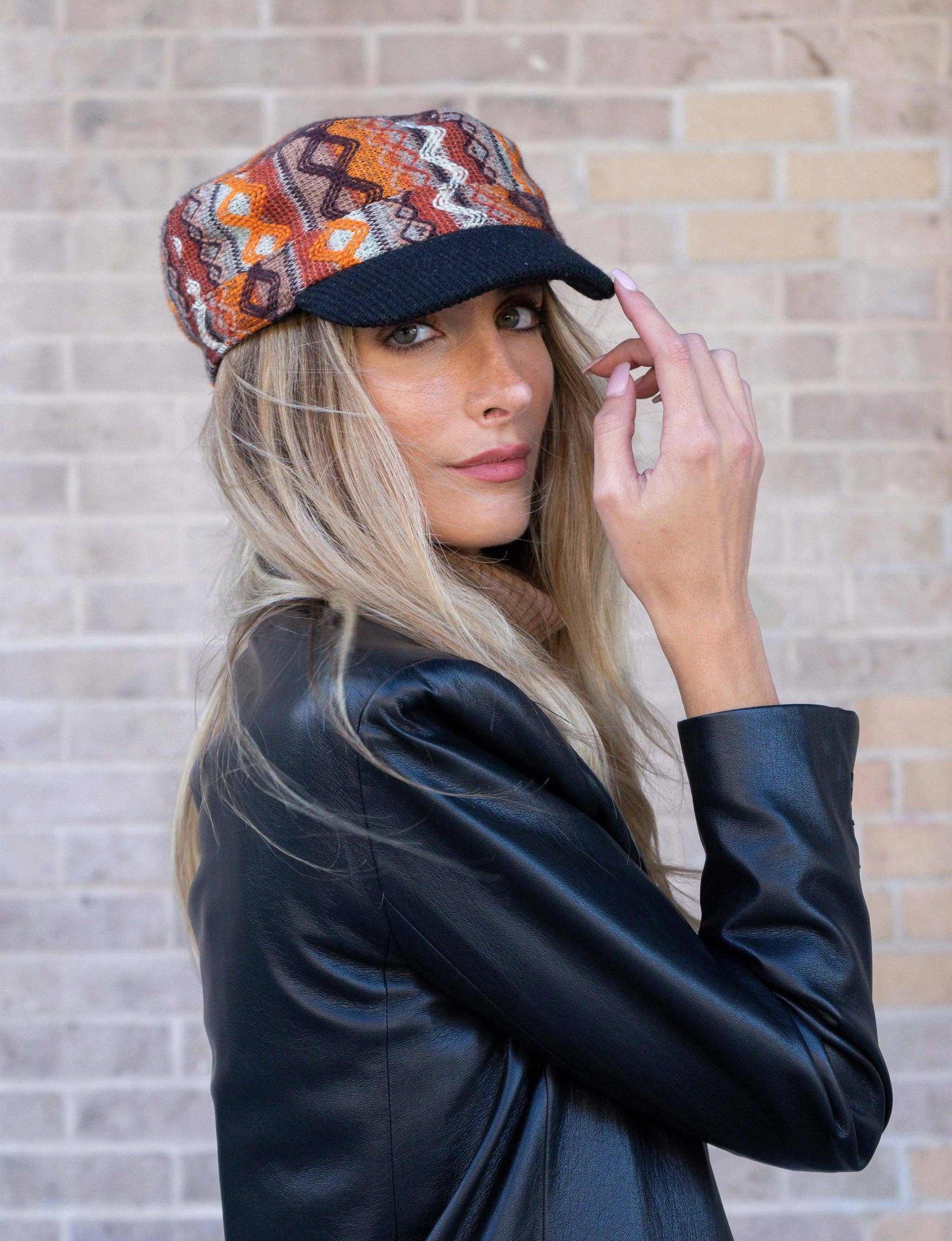 Magid - Wholesale Newsboy/Schoolboy Hat - Women's - Magid Geometric Print Cadet Cap9