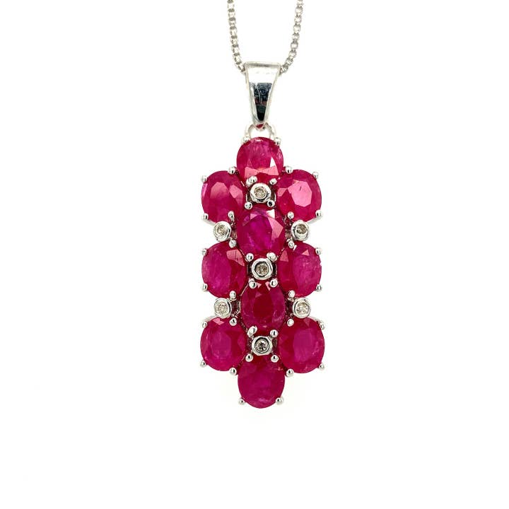 Ruby Pendant in .925 Sterling Silver - KSP 31936 for wholesale by Kotawala Jewels