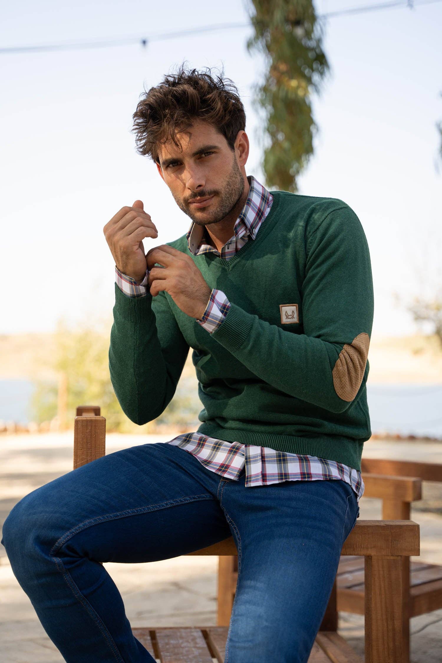 Custi Mikelo: Men's Clothing & Christmas Gifts - Wholesale Knit Sweater - Men's - Green Elbow Jersey3