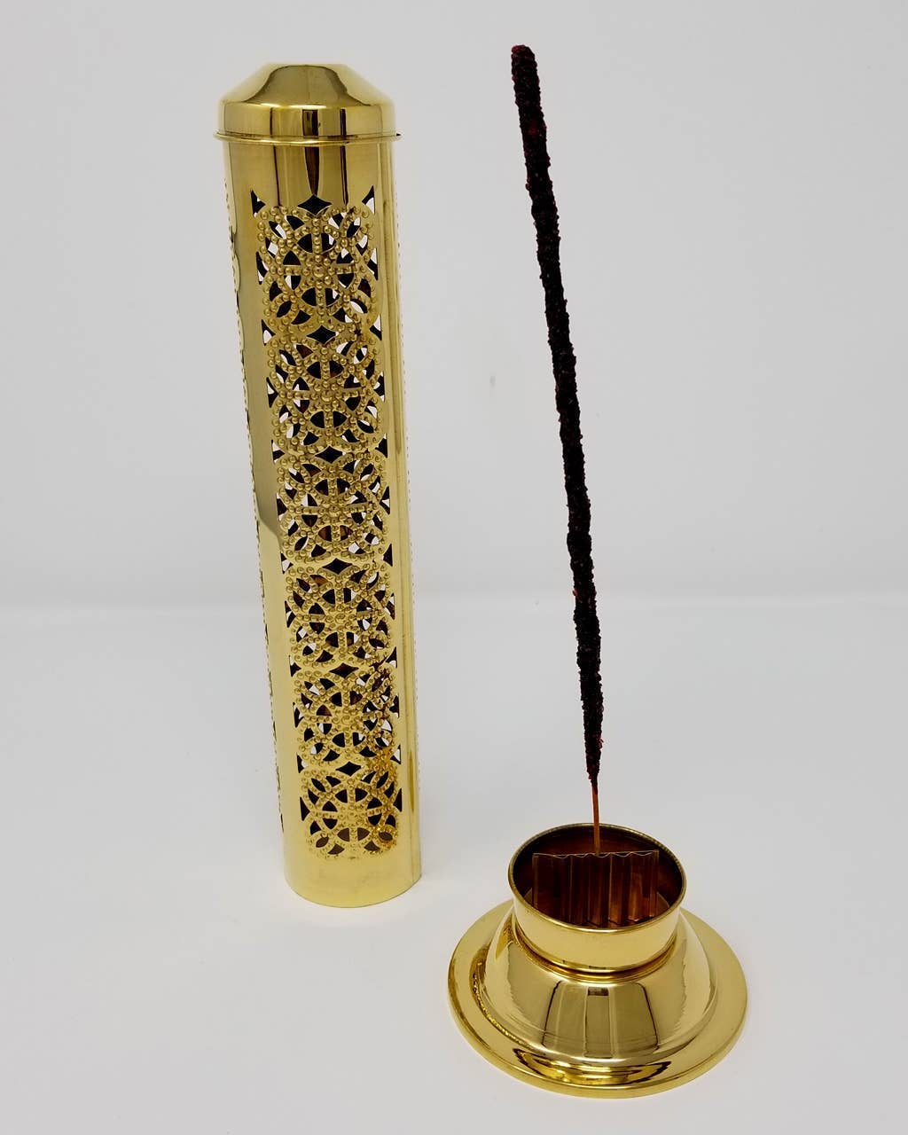 GREENROOTS USA LLC – Engroshandel Røgelsesholder – Udskåret design messing røgelsestårnbrænder 12" til pinde0