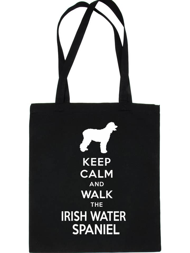 Bolsa de compras con diseño de Keep Calm & Walk The Irish Water Spaniel, divertida para amantes de los perros para venta al por mayor de Print4U
