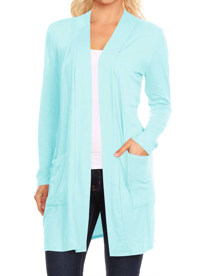 MOA COLLECTION - Wholesale Cardigan - Women's - Women's Long Sleeves Casual Solid Outerwear Sweater Cardigan11