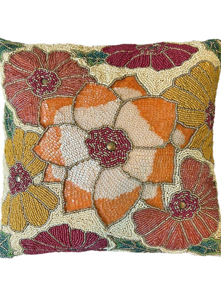 Kaci Throw Pillow, Multi (16"x16"x4") for wholesale by Noori Rug