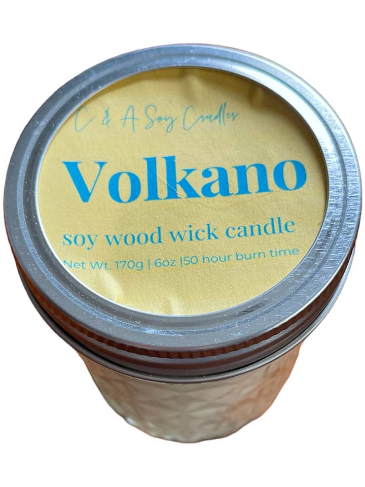 Volkano Vegan, Soy & Wood-Wick Candle - 14 Oz for wholesale by C & A Soy Candles, LLC