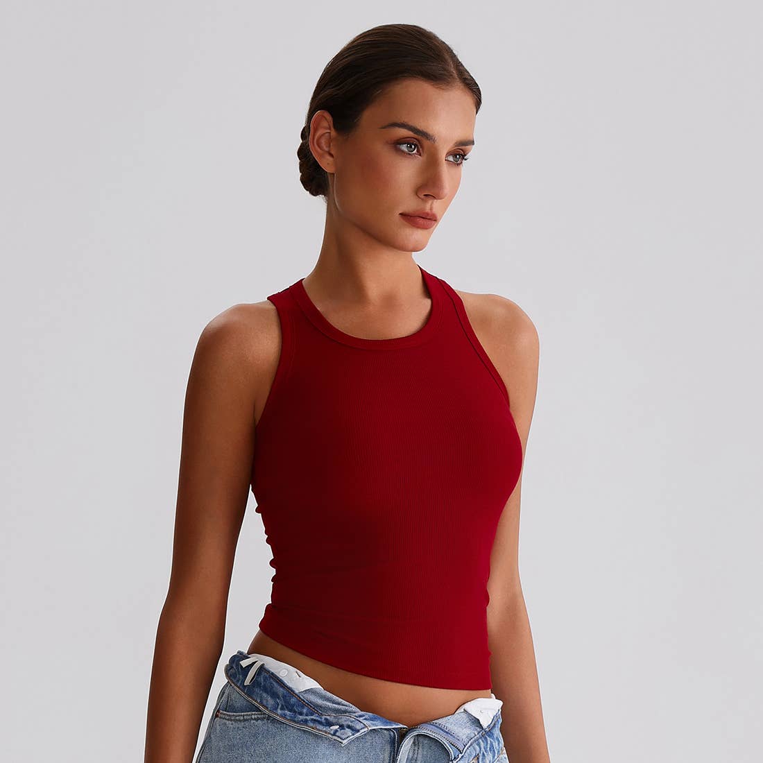 Sodalemon - Vendita all'ingrosso Canotta - Donna - Top sportivo da yoga donna a compressione con schiena a H e tessuto elasticizzato3