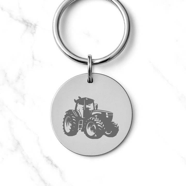 Personalized Tractor Keychain with Rustic Charm for wholesale by North Star Rustics Too