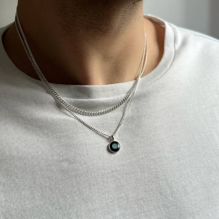 Christina Christi - Wholesale Jewellery – Men's - Sterling Silver Evil Eye Necklace Men, Silver Chain Men2