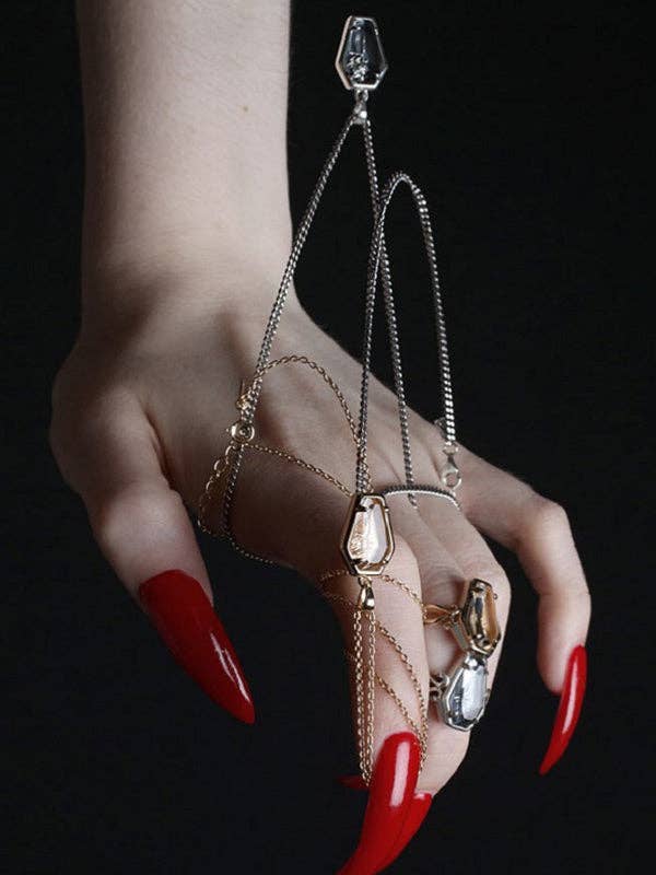 Tourtiwi - Wholesale Cocktail/Statement Ring - Gothic Open Rose Coffin Ring3