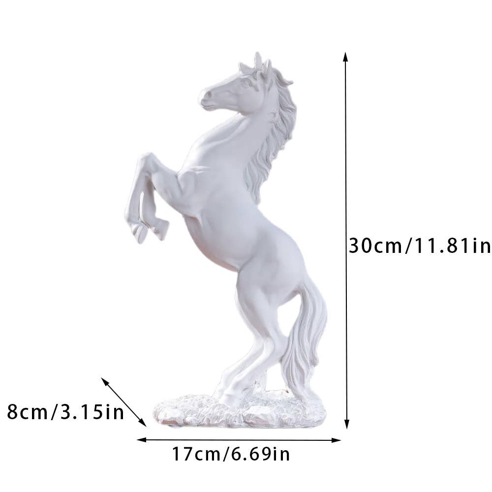 Liffy – Großhandel Dekofigur – Elegante Harzfigur eines sich aufbäumenden Pferdes als Wohn- und Bürodekoration0