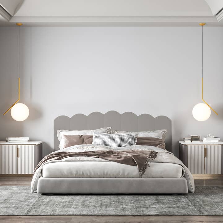 Really Nice Things - Wholesale Headboard - Upholstered headboard in gray velvet 160x74cm3